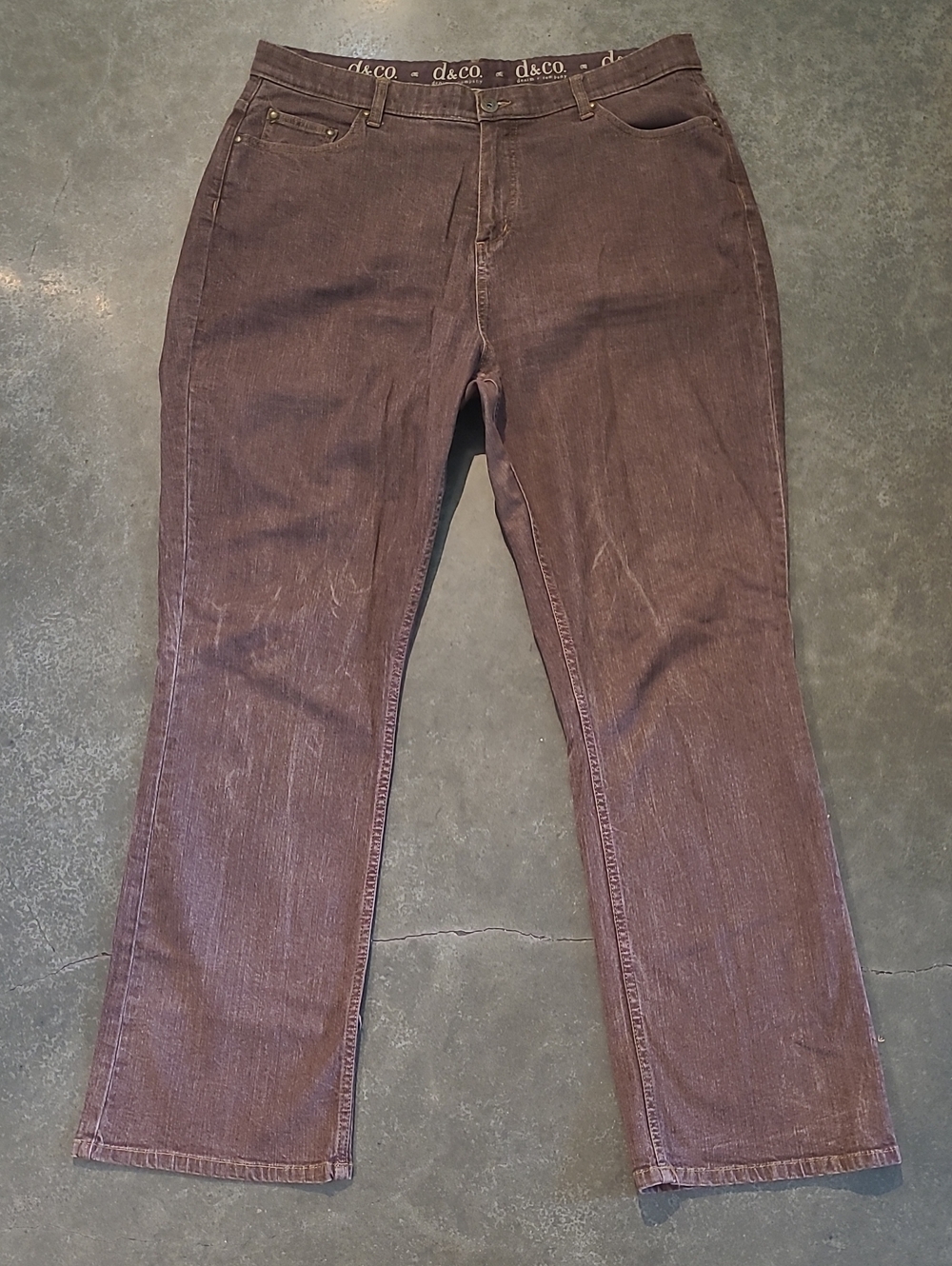 D & CO. DENIM + COMPANY BROWN HIGH RISE BOOT CUT JEANS